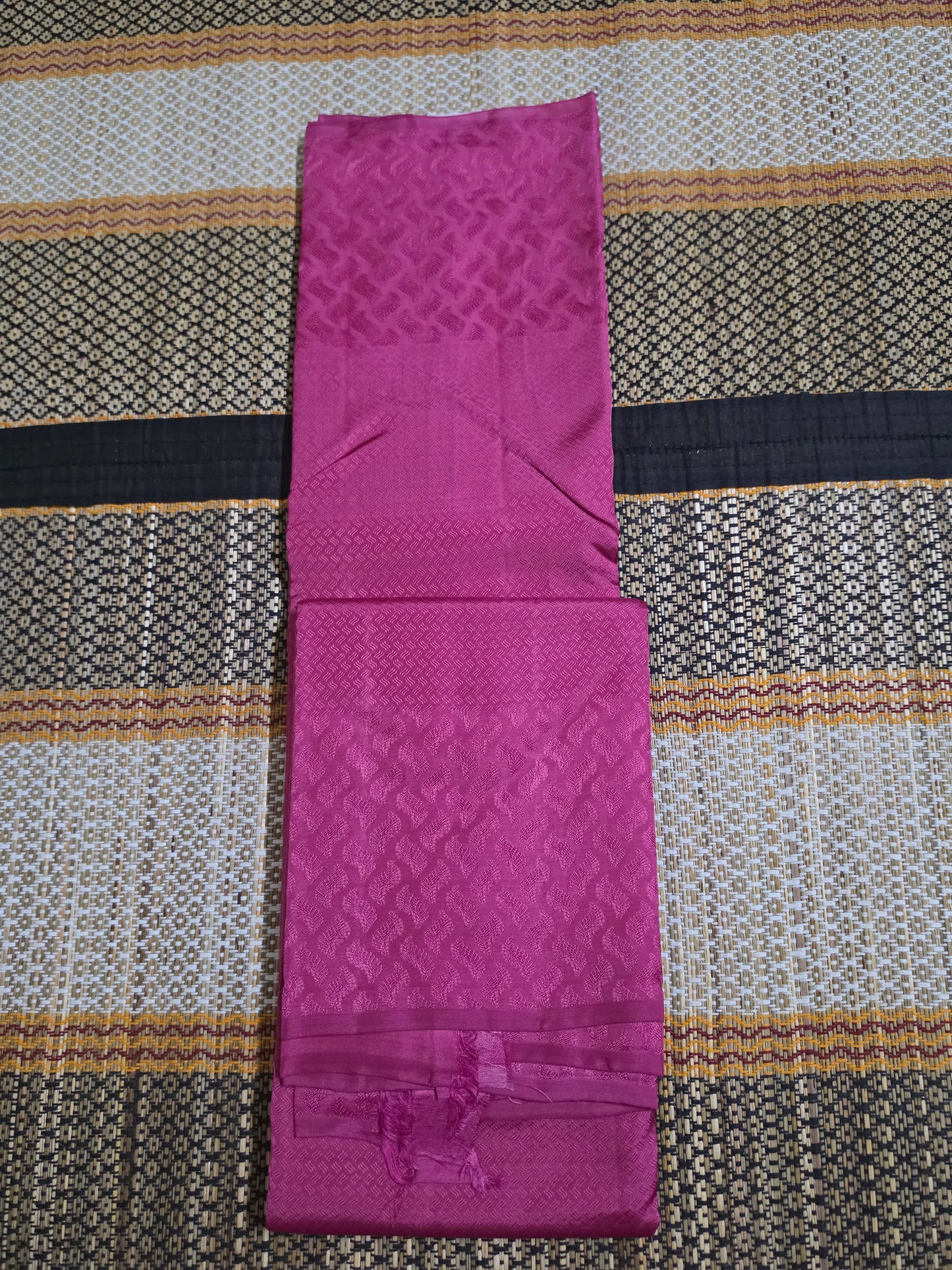 Fuchsia Pink Semi Silk Saree with Self-Woven Jacquard Pattern - SSS100145