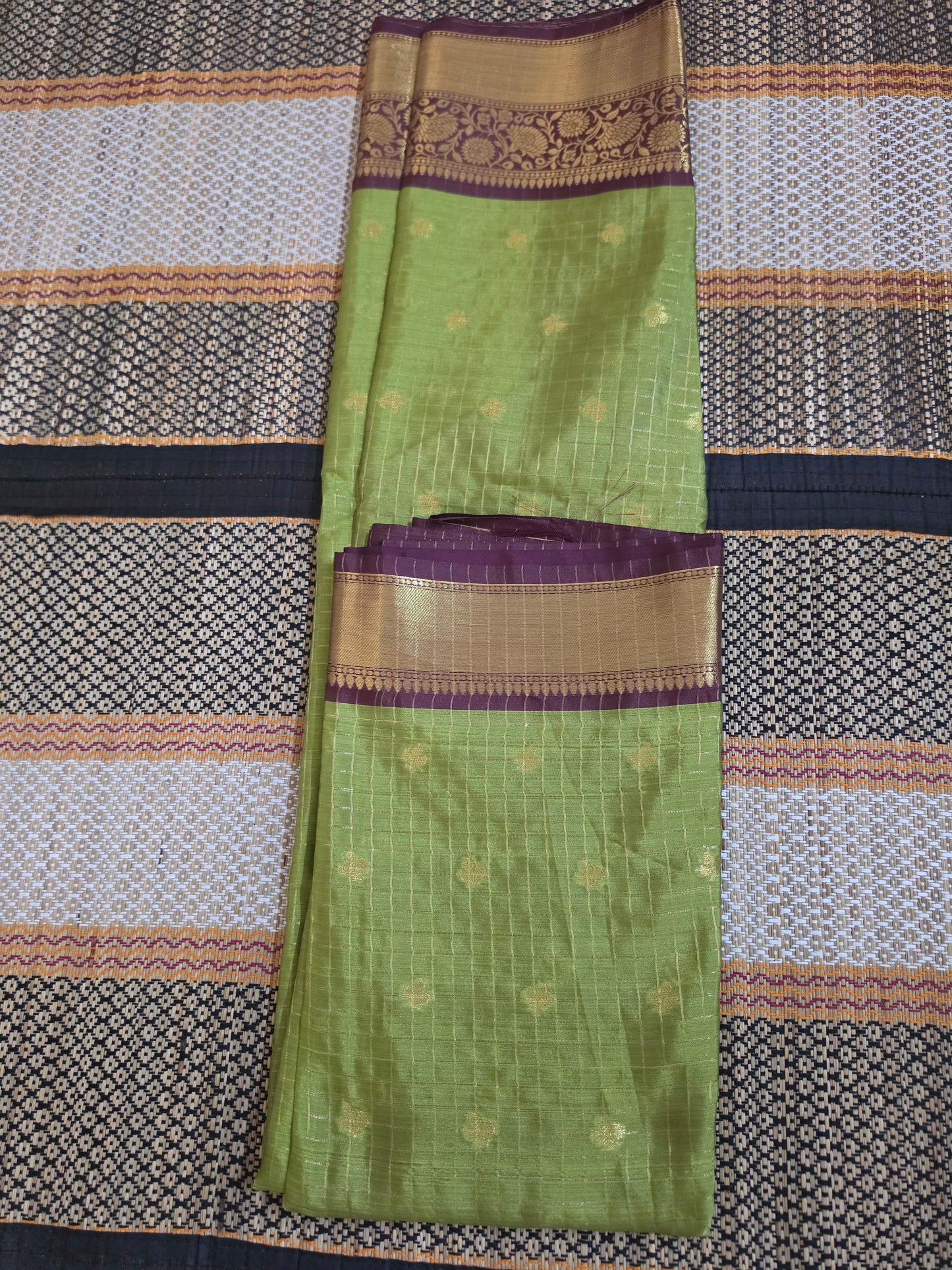 Semi Banarasi Saree - Pistachio Green - SB100025