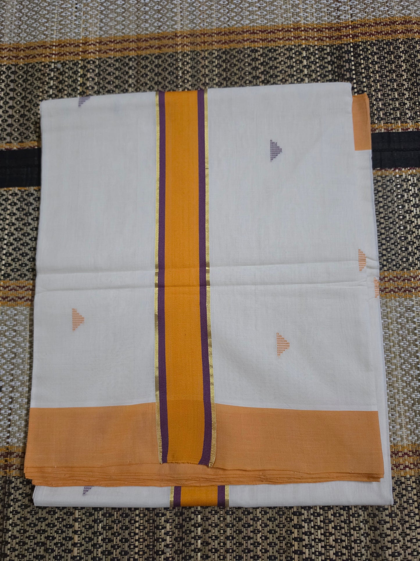 Set Saree Handloom - UNAKAPAVU(R) - Orange - SSH100078