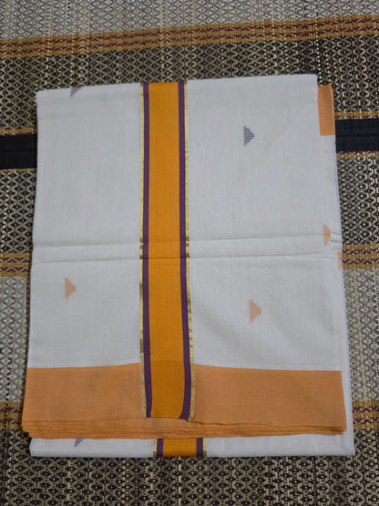 Set Saree Handloom - UNAKAPAVU(R) - Orange - SSH100078