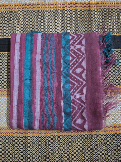 Pure Cotton Vegetable Dyed Saree - Pomegranate - PCVDS100069