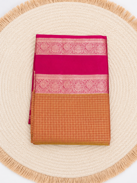 Silk Saree Vairaoosi Semi Kanchipuram- Golden Yellow - SK100059
