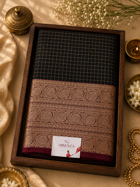 Kanchi Silk Saree Vairaoosi Black - KSS100132