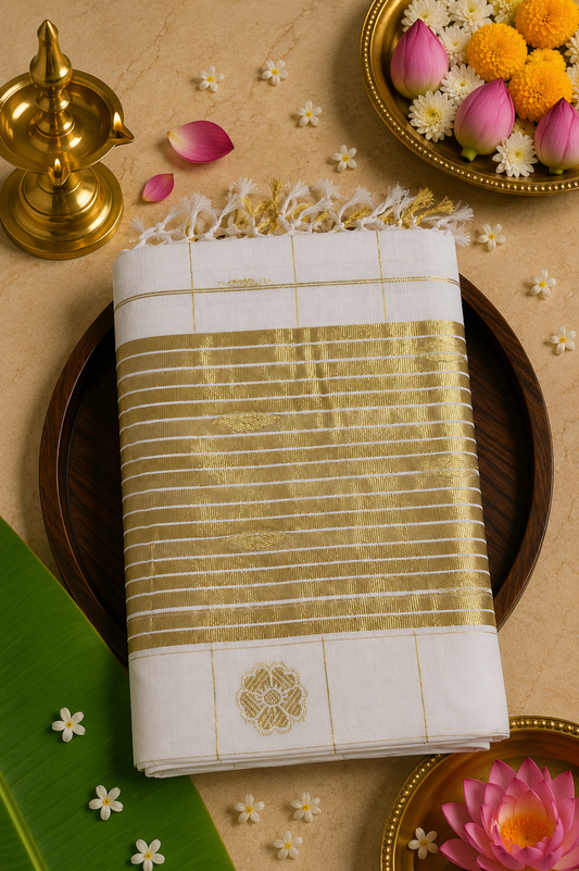 Set Saree - Rich Gold Zari - SSP100087