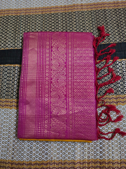 Pure Silk Handloom Saree - Magenta (Silk Mark & Handloom Mark Certified) - PS1000101