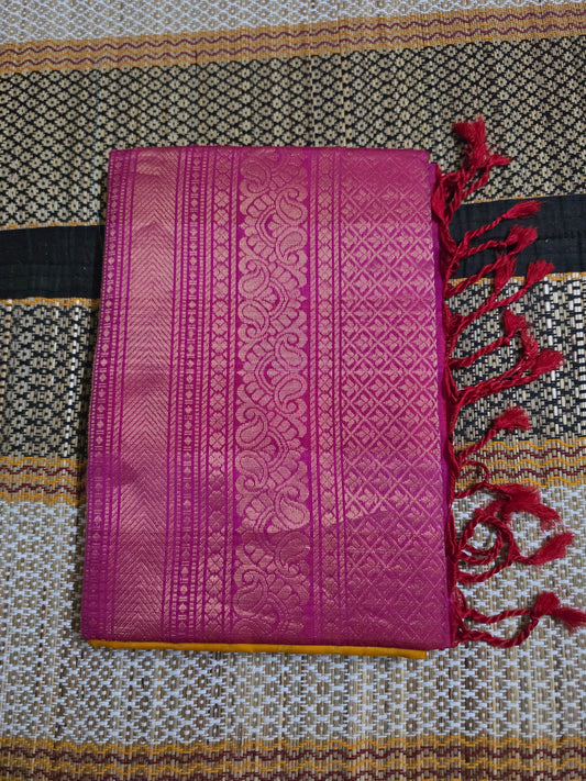 Pure Silk Handloom Saree - Magenta (Silk Mark & Handloom Mark Certified) - PS1000101