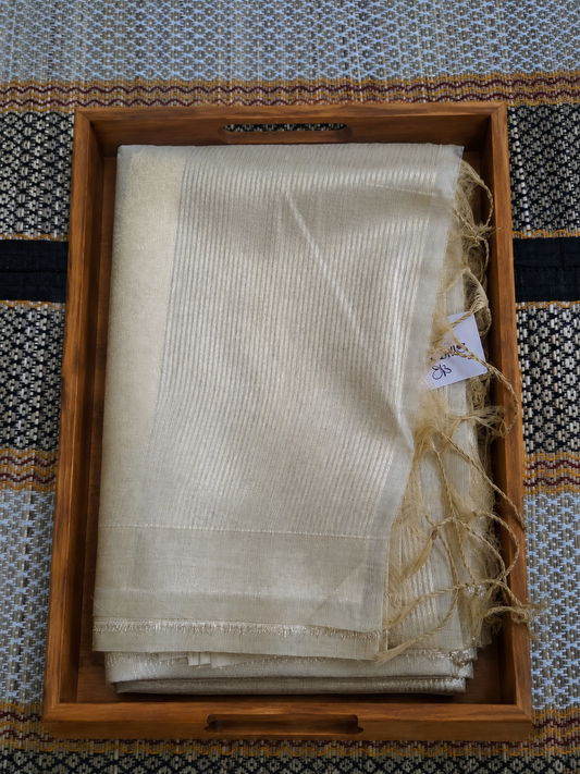 Muga Cotton Silk Saree - Lotus Thread Weaving - MC100065