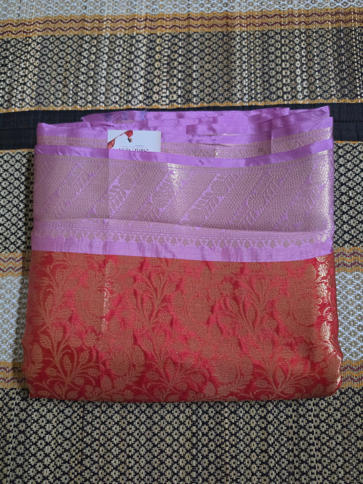 Semi Banarasi Saree - Rust Orange - SB100075