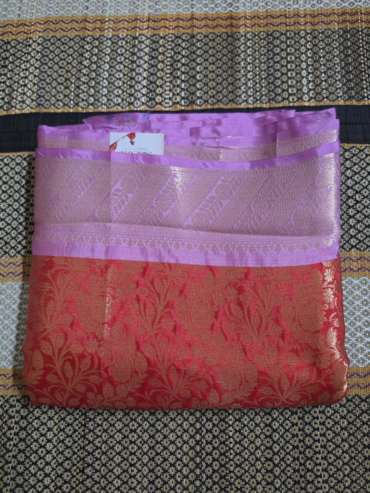 Semi Banarasi Saree - Rust Orange - SB100075