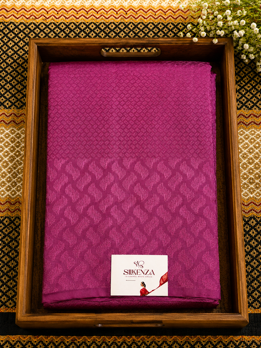 Fuchsia Pink Semi Silk Saree with Self-Woven Jacquard Pattern - SSS100145
