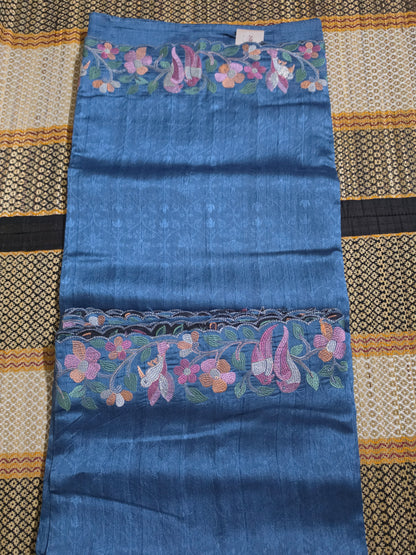 Tussar Silk Saree - Steel Blue Colour - TSS100067