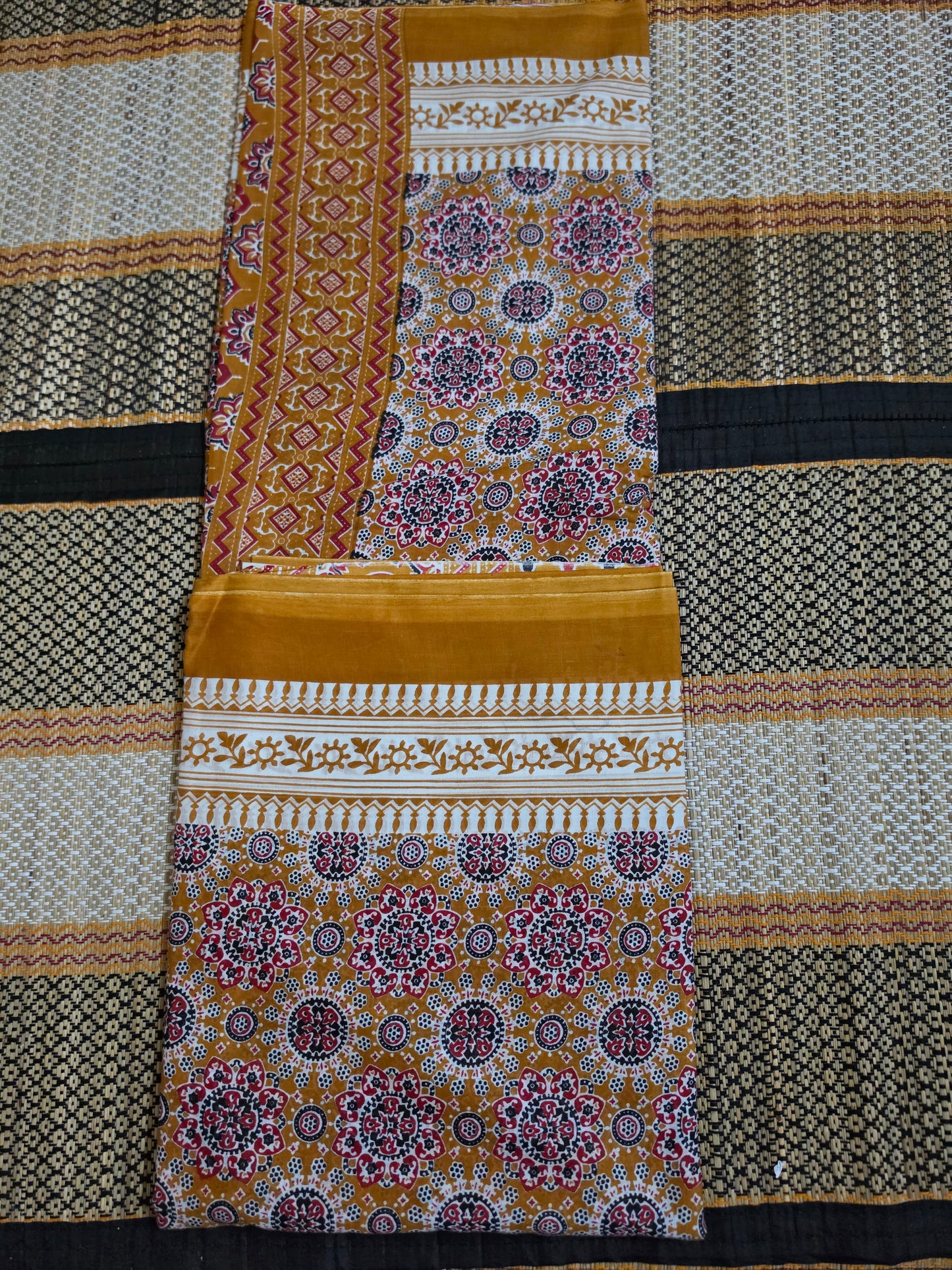 Mul Cotton Saree - Turmeric Yellow