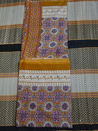 Mul Cotton Saree - Turmeric Yellow