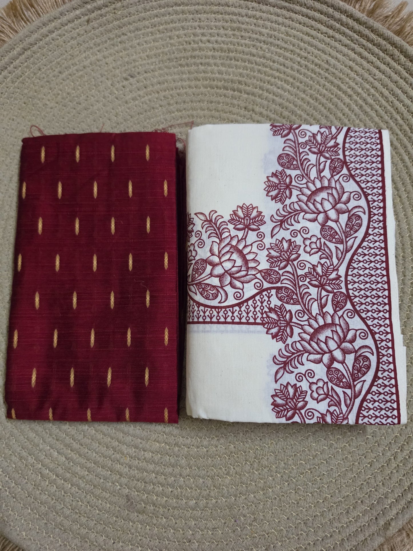 Set Mundu - Lotus with Blouse - SMP100112