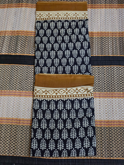 Mul Cotton Saree - Brown & Black Digital Print - MCS100139